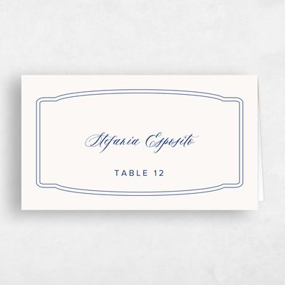 Dark Blue Wedding Place Card - Ivette