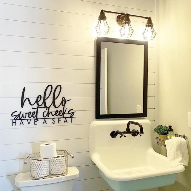 Hello sweet cheeks have a seat, bathroom...