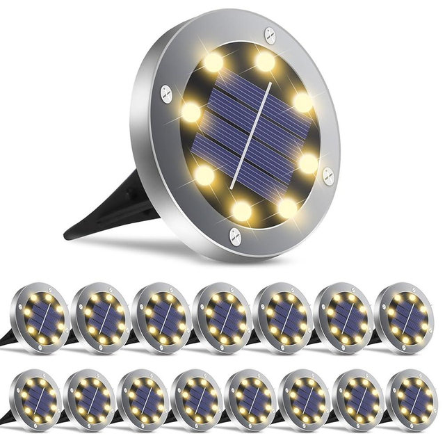 OULONGER Solar Ground Lights 16Pack, Garden Solar Lights Outdoor Waterproof Solar Pathway Lights Bright In-Ground Lights Outdoor Lighting Decor for Lawn, Patio, Yard, Driveway,Walkway Warm Light