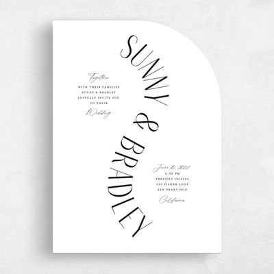 White Half arch Wedding Invitation - Lark Classic