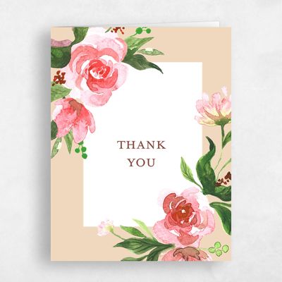 Beige Wedding Thank You - Brookstone Classic