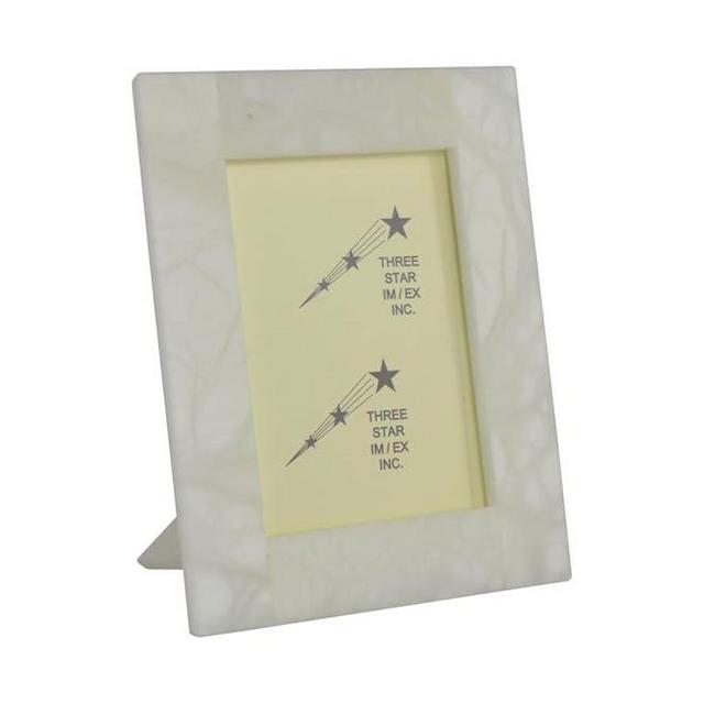 Three Star Handmade Italian White Alabaster 5 x 7 Picture Frame