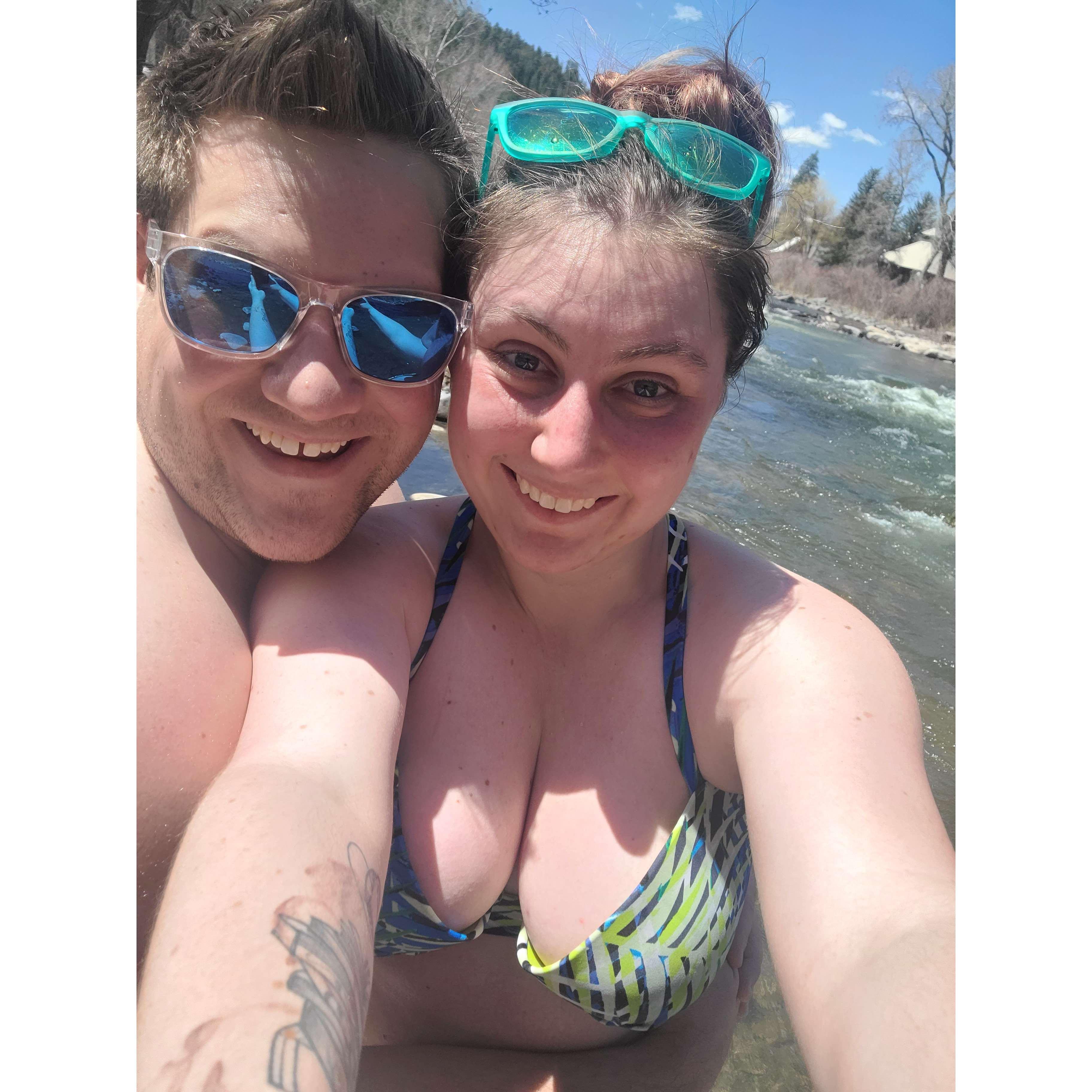 We soaked at the hippie dip all morning .