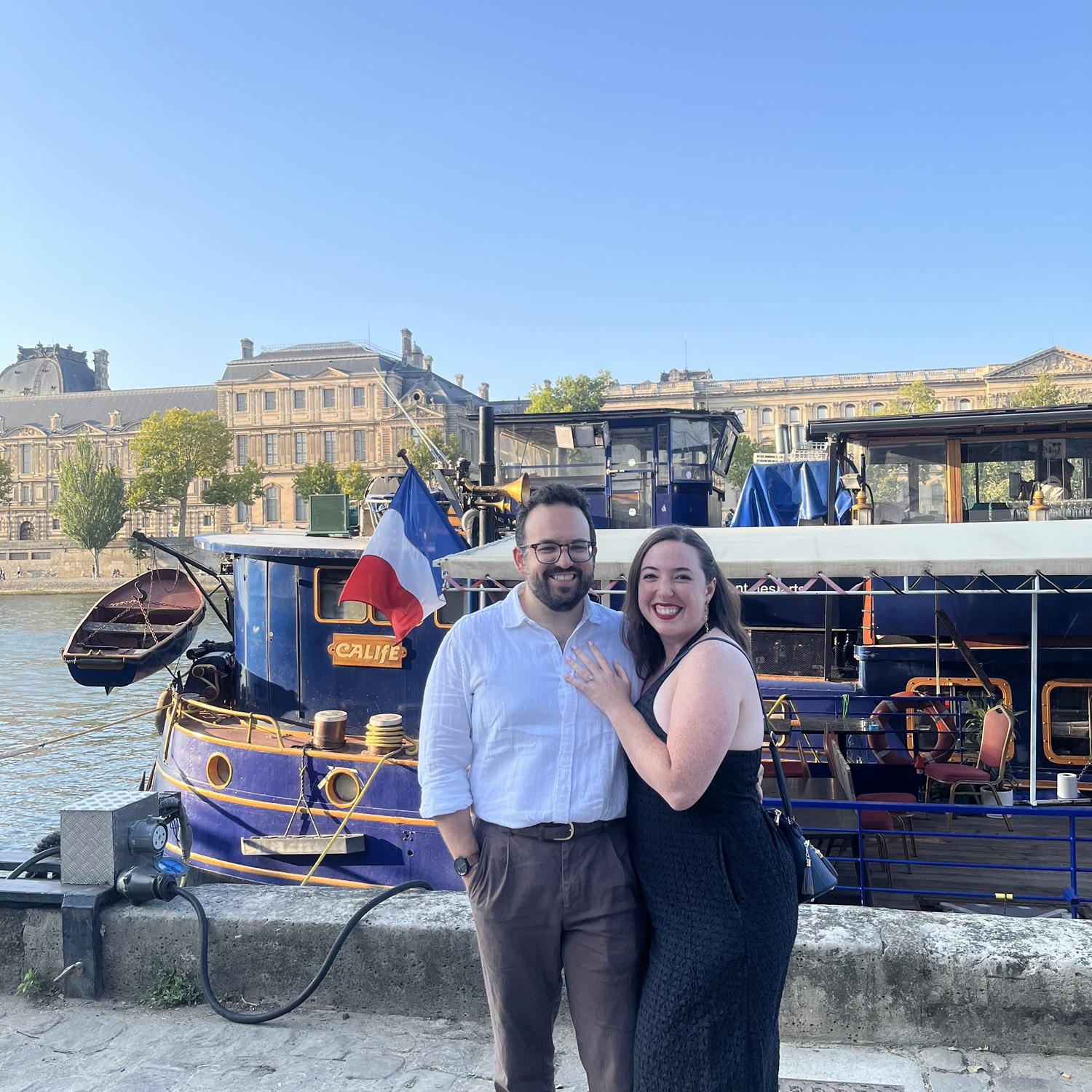 Dinner on the Seine to celebrate getting engaged