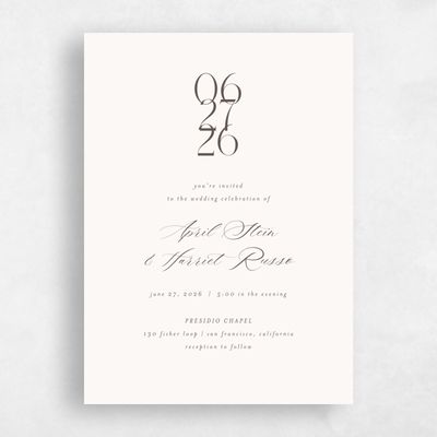 Beige Elegant Wedding Invitation - Aion Portrait