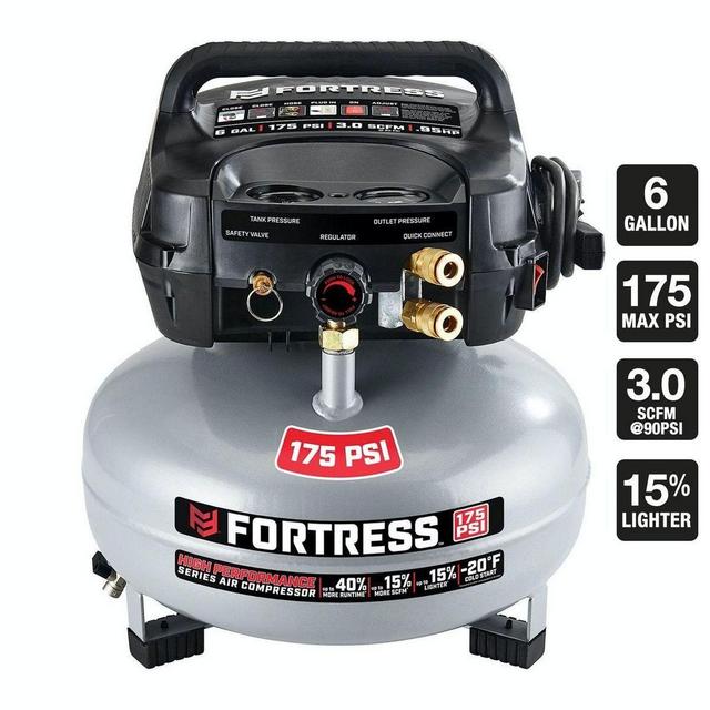 6 gallon 175 PSI High Performance Hand Carry Jobsite Air Compressor