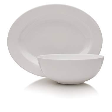Mikasa Delray 14-Inch Oval Platter and 9-Inch Vegetable Bowl Set