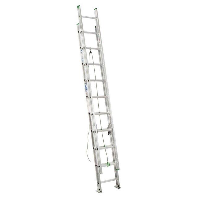 20 ft. Aluminum Extension Ladder with 225 lb. Load Capacity Type II Duty Rating