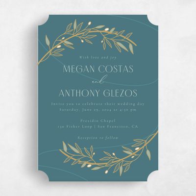 Grey Ticket Wedding Invitation - Stefana Classic