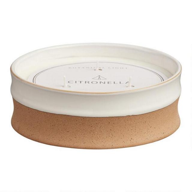 White Dipped 3 Wick Citronella Candle