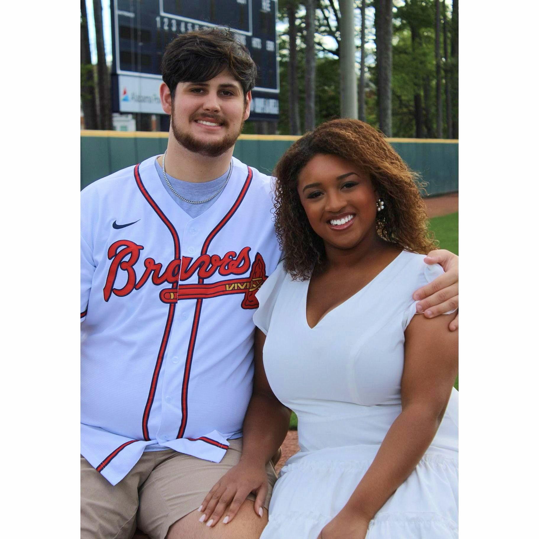 Grad photo we took at the Samford's baseball field, Aidan's alma matar!
