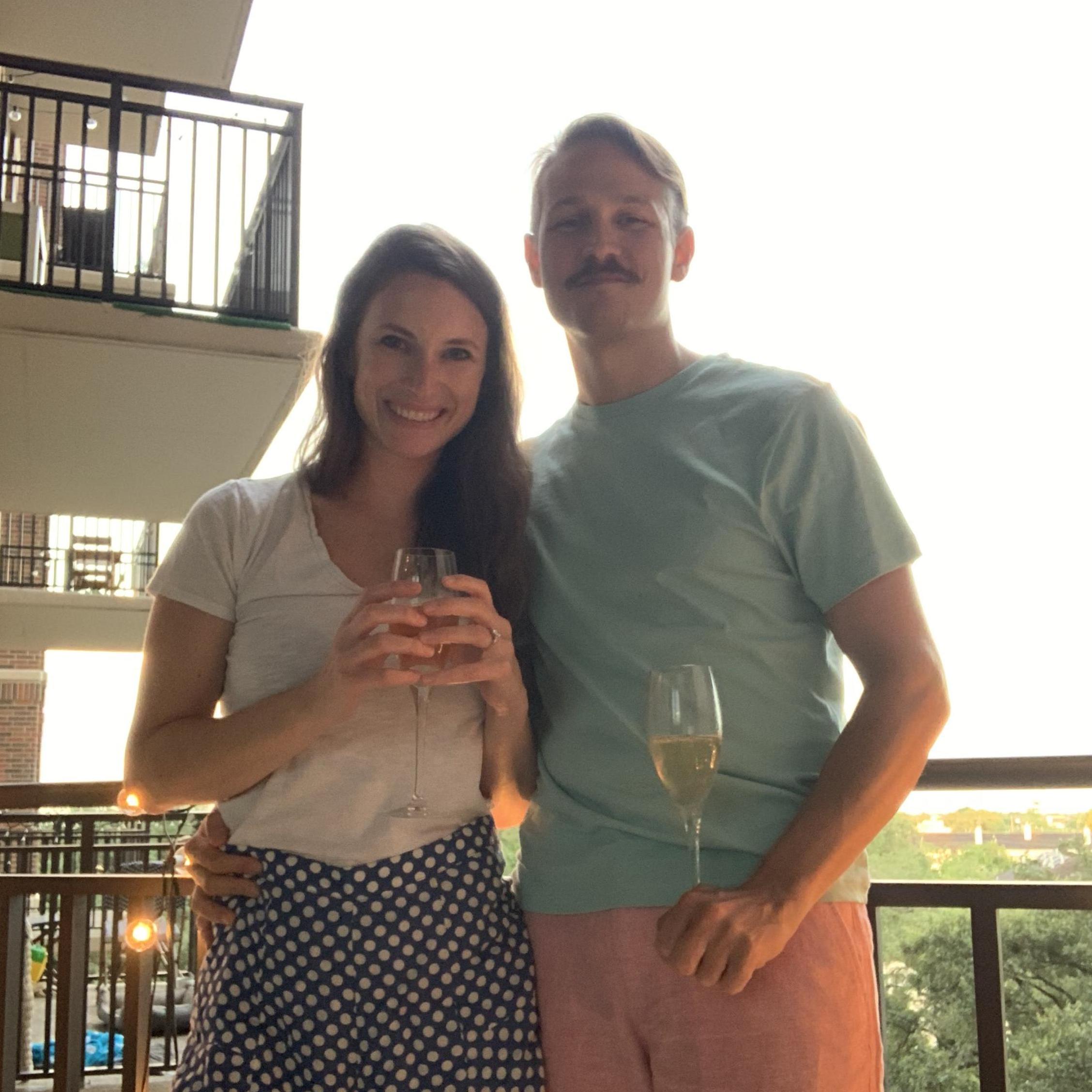 The weekend we got engaged, in our apartment in Houston.