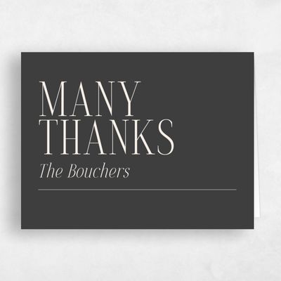 Dark Charcoal, Grey Wedding Thank You - Jaden Landscape