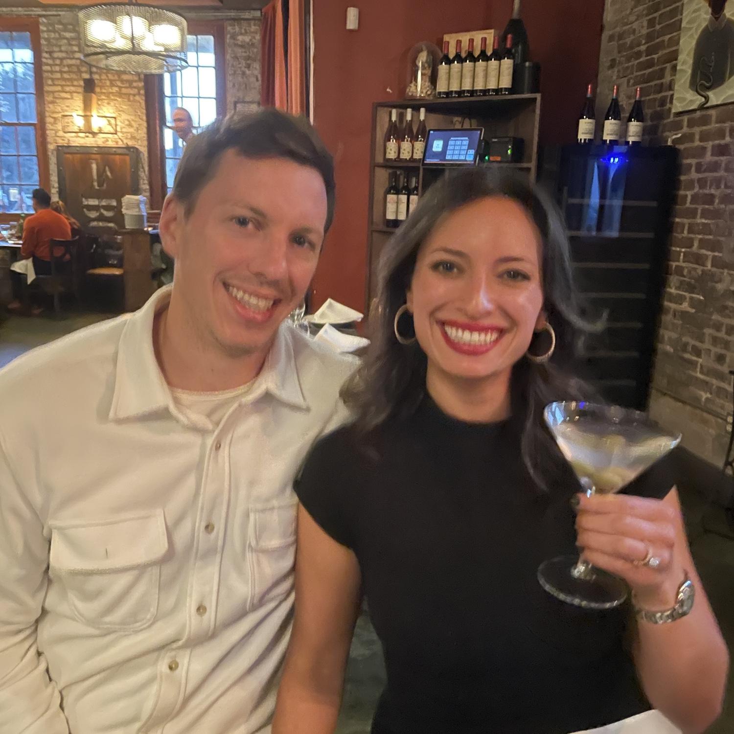 Celebrating our engagement at our favorite New Orleans restaurant, La Boca!