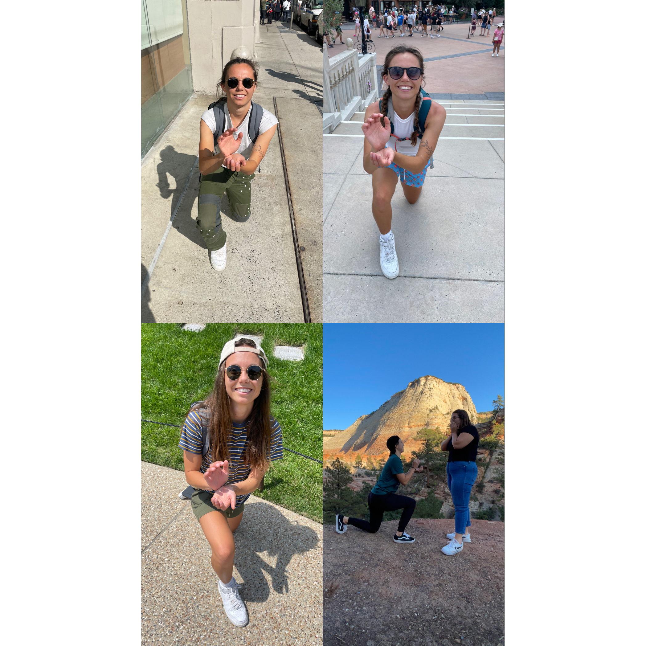 Some of Megan's fake proposals (secretly prepping me)