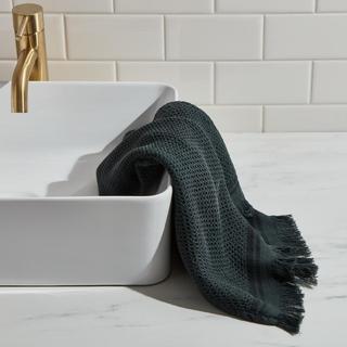 Freya Fringed Waffle Hand Towel, Set of 2