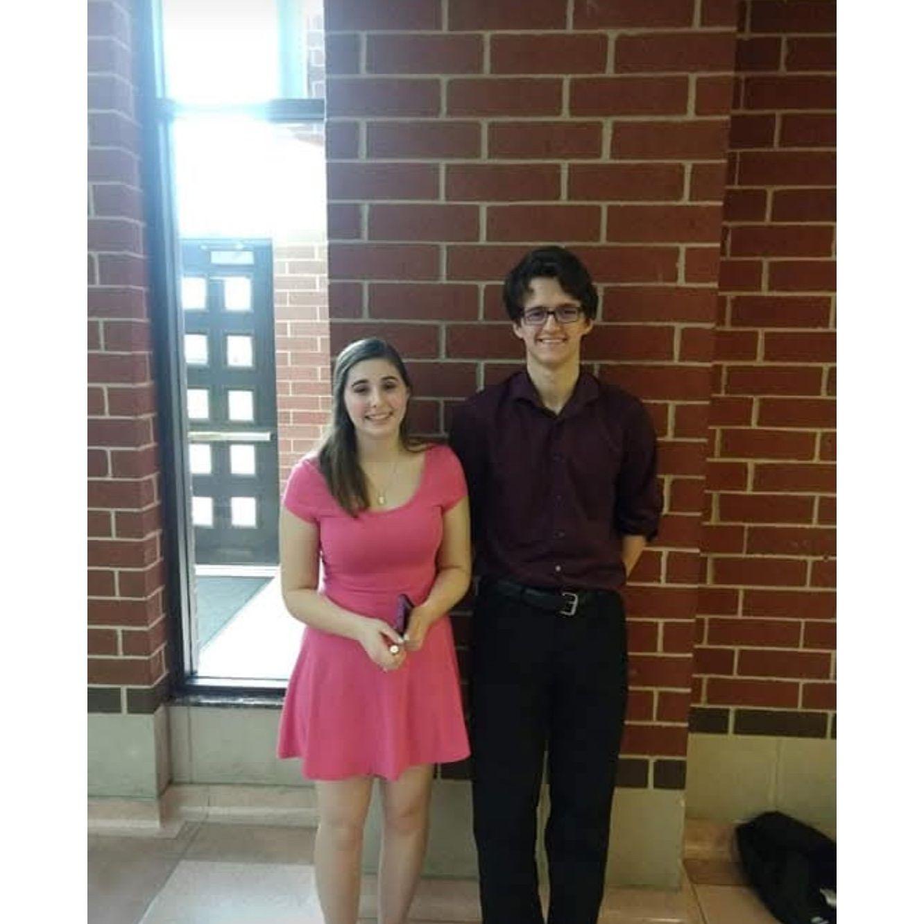 Our first photo together at an NHS induction ceremony!