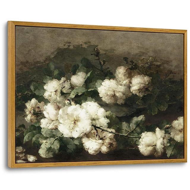 InSimSea Framed 12x16in Vintage Wall Art Decor, Canvas Wall Art for Living Room Bedroom Office Bathroom Decor, Vintage Flower Botanical Oil Painting Prints, Home Office Desk Decor