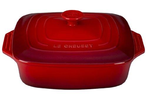 Le Creuset Stoneware Covered Square Casserole, 2.75 qt. (9.5"), Cerise