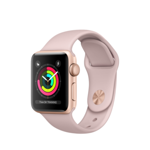 Apple Watch Series 3 Rose Gold Aluminum Case with Pink Sand Sport Band, 38 mm
