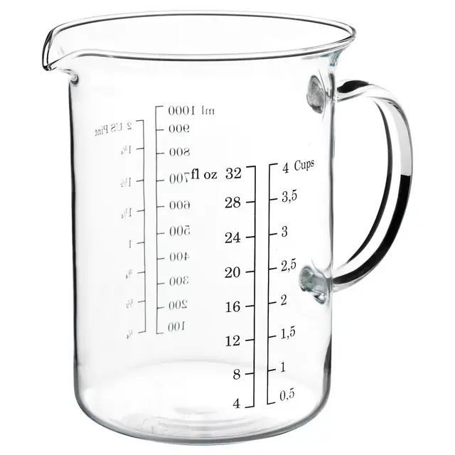 VARDAGEN Measuring cup, glass, 34 ozShow measurements specifications