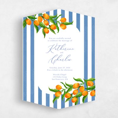 Blue Diamond Wedding Invitation - Tropea Classic
