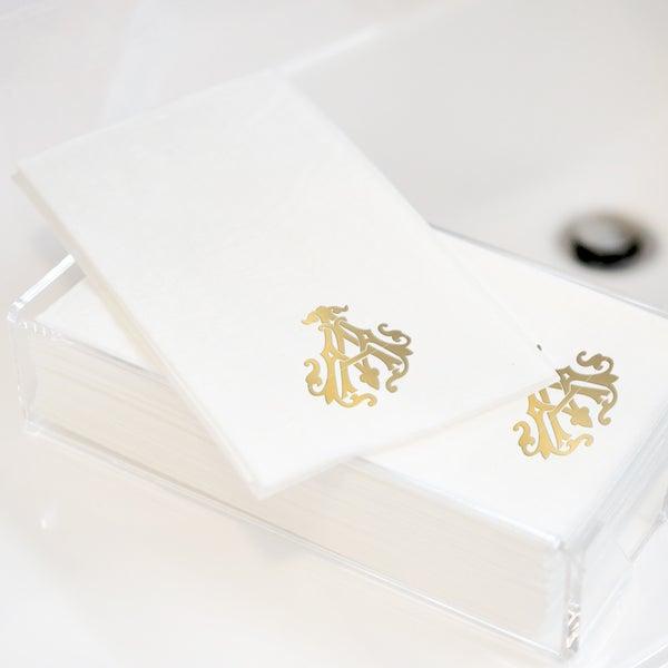 1-Letter Monogrammed Guest Towels in C