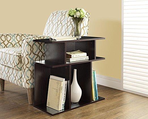 Monarch Specialties Cappuccino Accent Side Table, 24-Inch