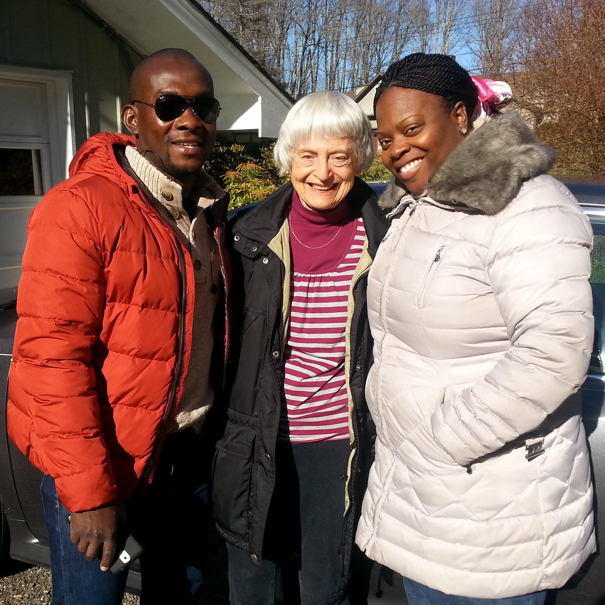 Visiting with friends and family.