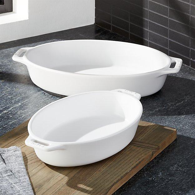 Staub ® Matte White 2-Piece Oval Baker Set