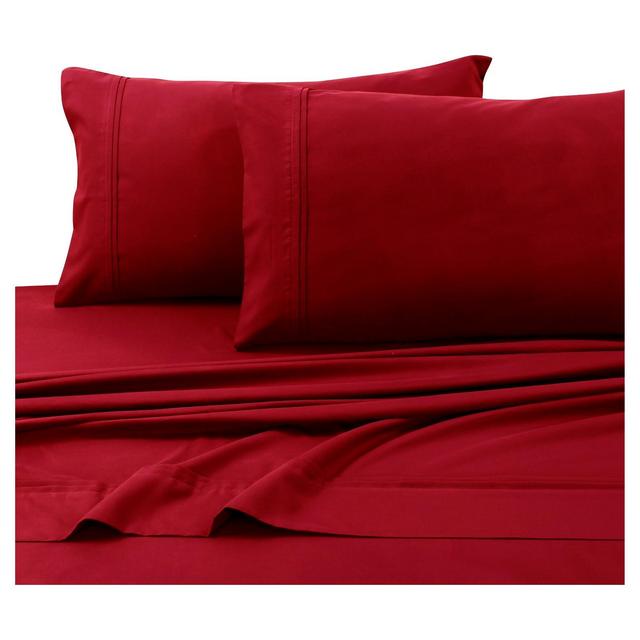 Microfiber Solid Deep Pocket Sheet Set (California King)Deep Red 110 GSM - Tribeca Living