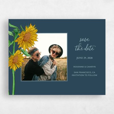 Navy, Blue Wedding Save the Date - Bonnie Landscape