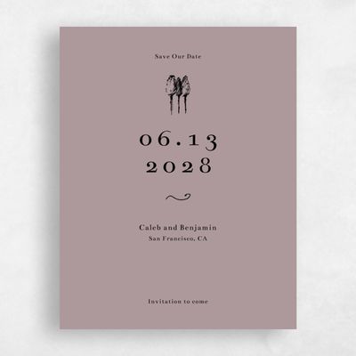 Lavender, Purple Wedding Save the Date - Rue Stamp