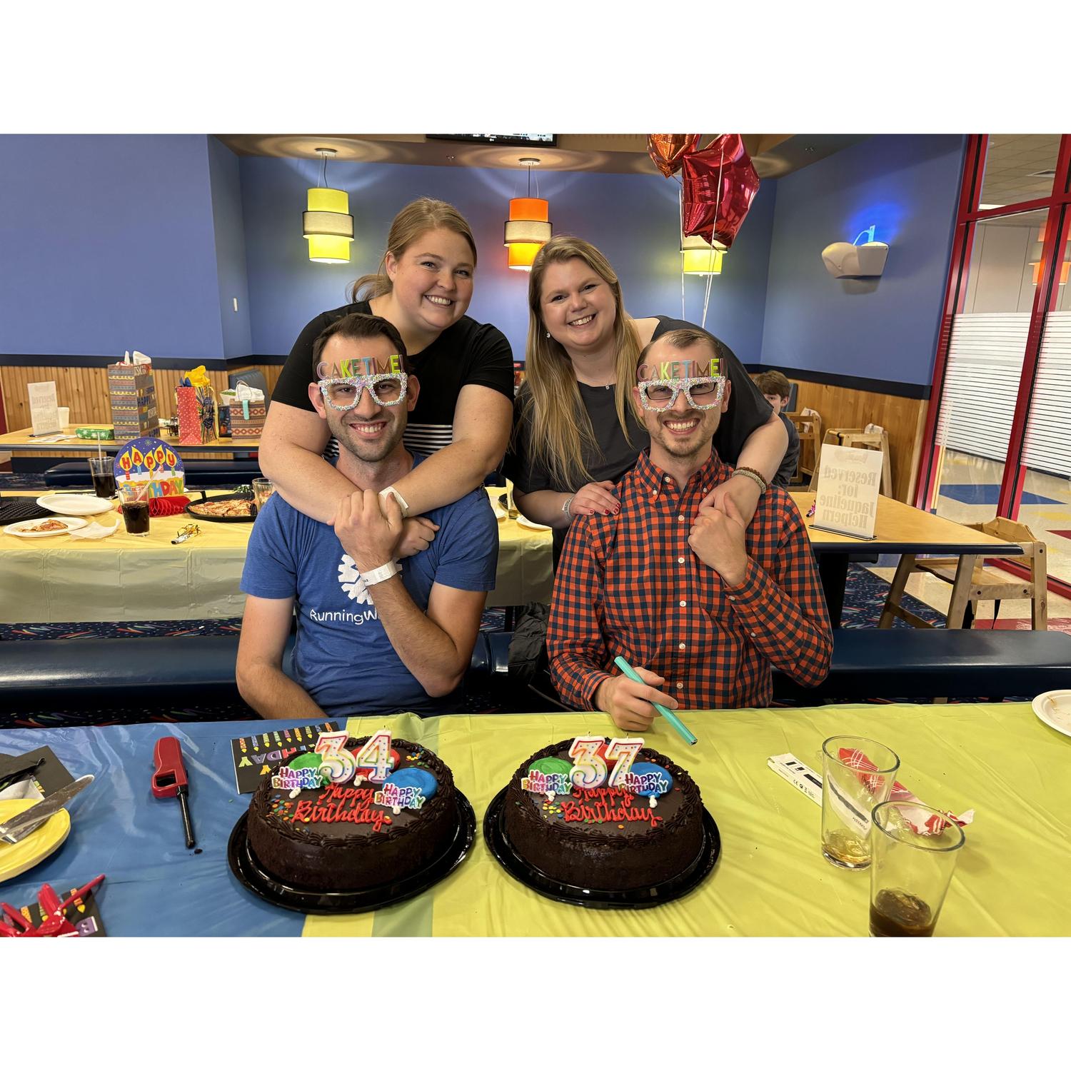 Celebrating Adam and his brother Brady's birthdays.