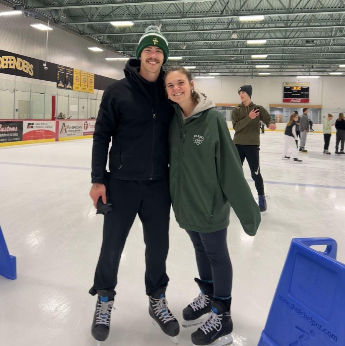 Ice skating! We only fell a couple of times.