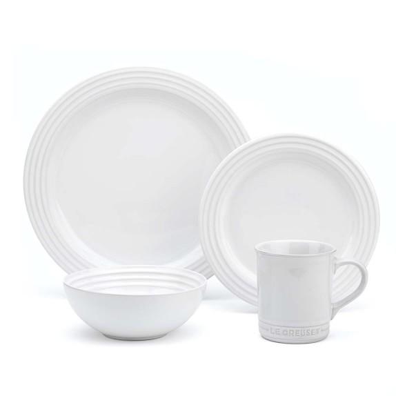 Le Creuset 16-Piece Place Setting with Cereal Bowl, White