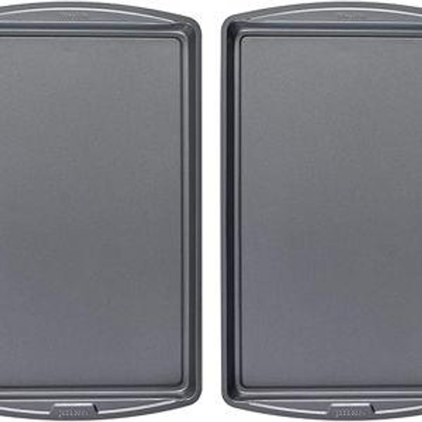 GoodCook Everday Nonstick Carbon Steel 17 x 11-Inch Baking Sheet Set, 2 Pack – Medium Sized Cooking Pans, Bakeware Set, Cookie Sheets for Baking, Oven Pan Set