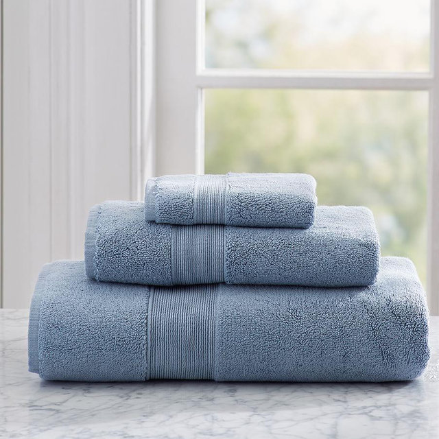 Light Blue Classic Organic Hand Towel