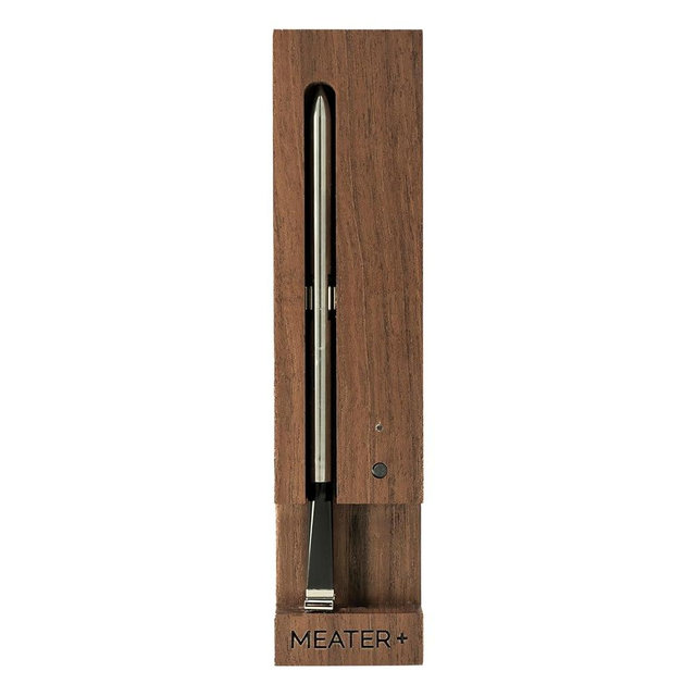 MEATER Plus: Smart Bluetooth Wireless Meat Thermometer Digital (Walnut) | BBQ, Grill, Oven, Smoker, Air Fryer, Kitchen | Perfect for Steak, Chicken, Turkey, and More | Delicious Recipes in App
