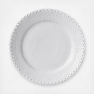 White Fluted Full Lace Dessert Plate