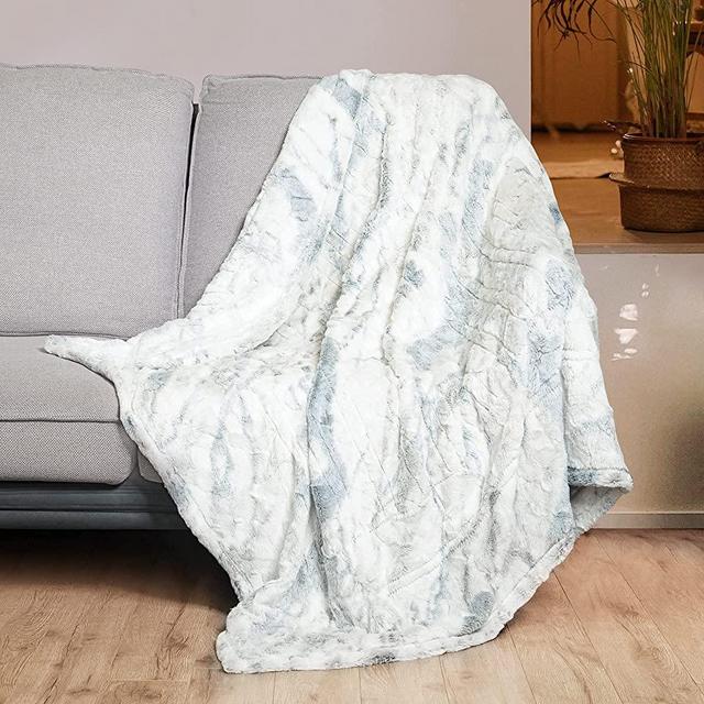 WOOMER [5 Year Warranty] Electric Heated Throw Blanket(50"x 60"), Soft Flannel Fast Heating Blanket with Multi-Color Option, 4 Heating Levels & 4H Auto Off, Machine Washable, Over-Heat Protection