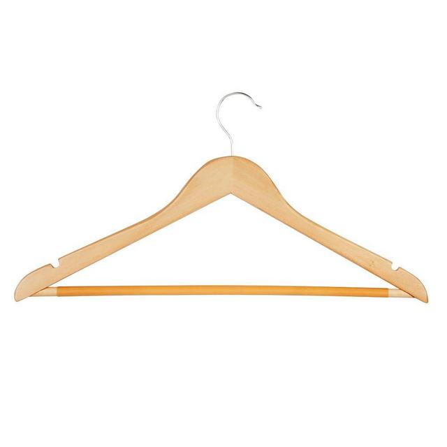 Honey Can Do Collection 24-Pack Wood No Slip Hangers, Maple