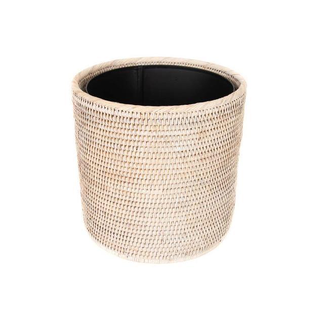 Sconset Round Waste Basket - White-Washed