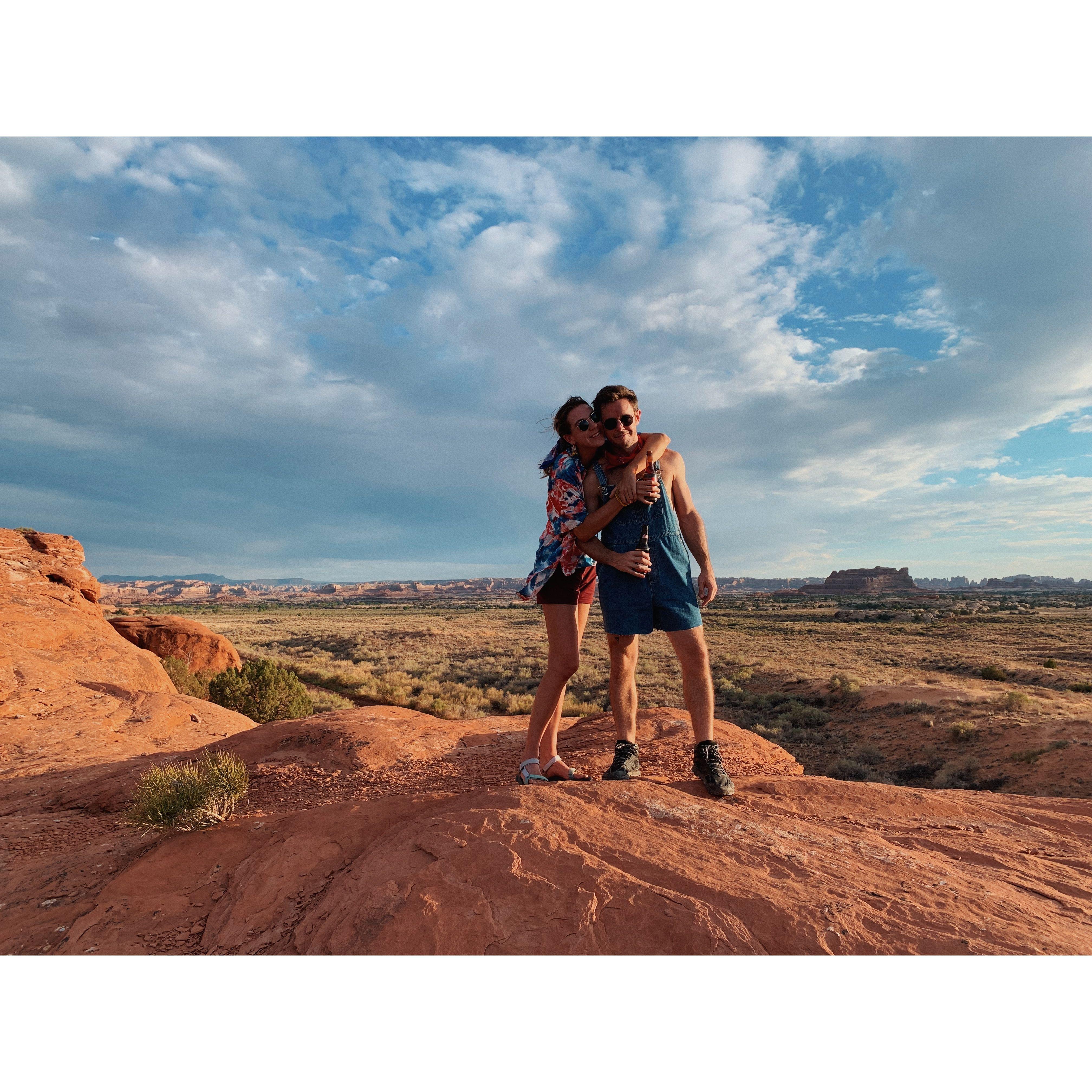 Van camping in Moab in July 2021