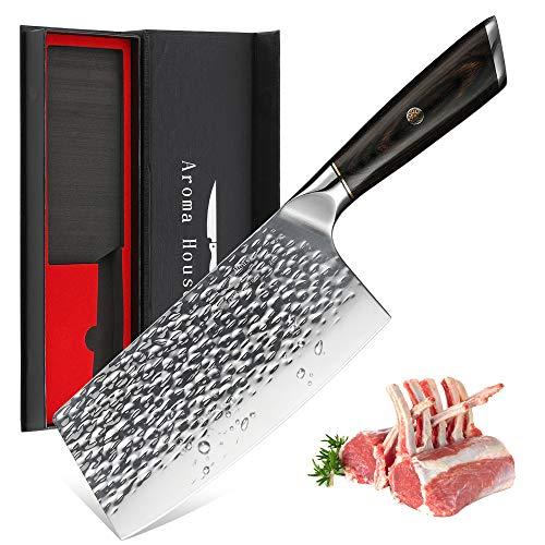 Meat Cleaver,Chinese Chef Knife,7 Inch Vegetable Kitchen Knife,German Stainless-Steel Chopper Cleaver Butcher Knife for Home Kitchen or Restaurant (German Steel Kitchen Knife)