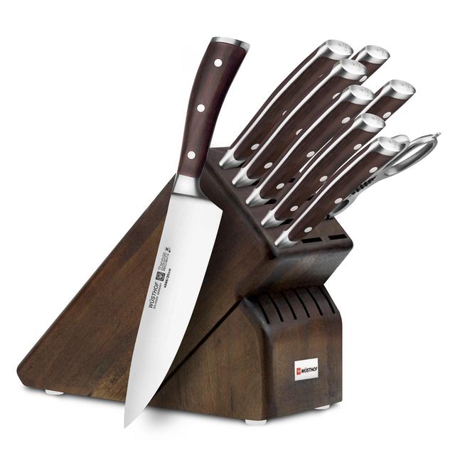 Wusthof Ikon Blackwood Knife Block Set, 10 Piece, Walnut | Cutlery and More
