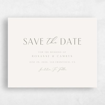 Light Oatmeal, Beige Wedding Save the Date - Paloma Landscape