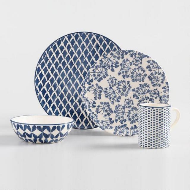 Indigo Blue and Ivory Alvaro Dinnerware Collection