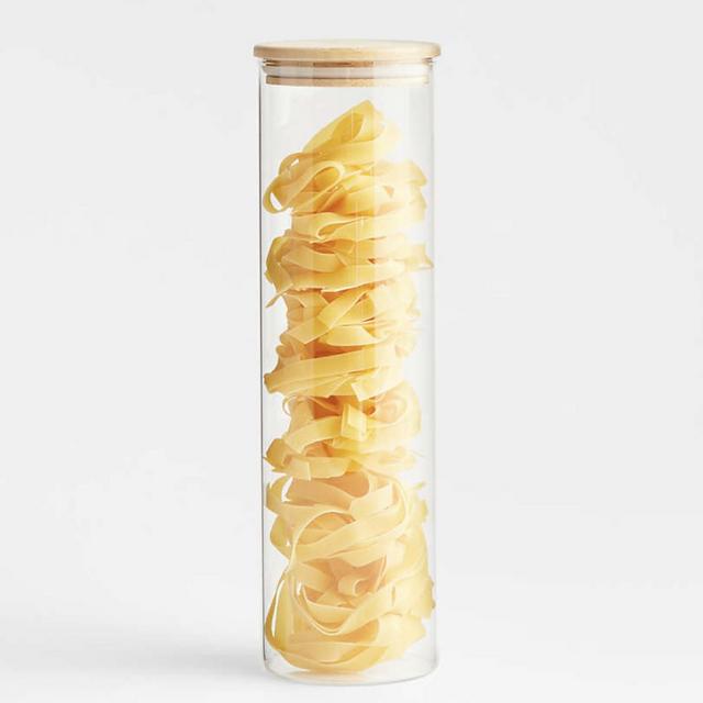 Extra Large Round Glass Storage Container with Bamboo Lid