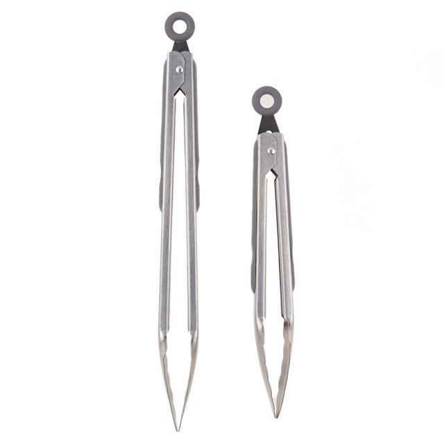 Our Table™ 2-Piece Locking Metal Tongs with Non-Slip Grip Set